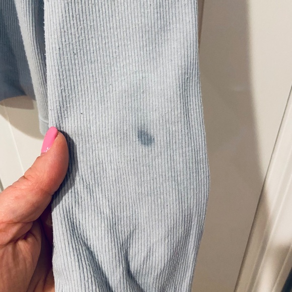 Old Navy Blue Cropped Lightweight Ribbed Turtleneck XXL with Thumb Holes - Picture 9 of 10